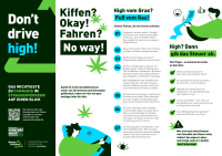 Faltblattplakat "Dont drive high!" mit Verkehrswachtlogo (DIN A6 // A3)